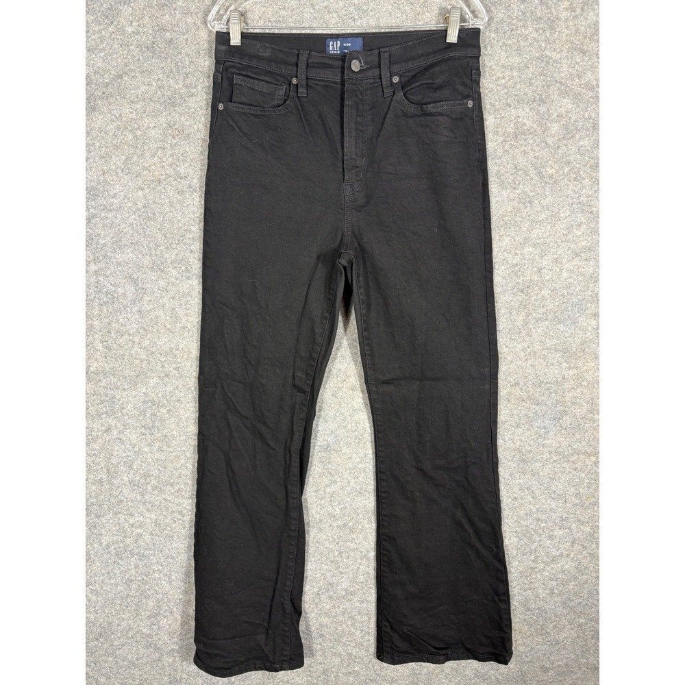GAP Denim 70s Flare Black Jeans Women Size 12 31R High Rise Flare Leg